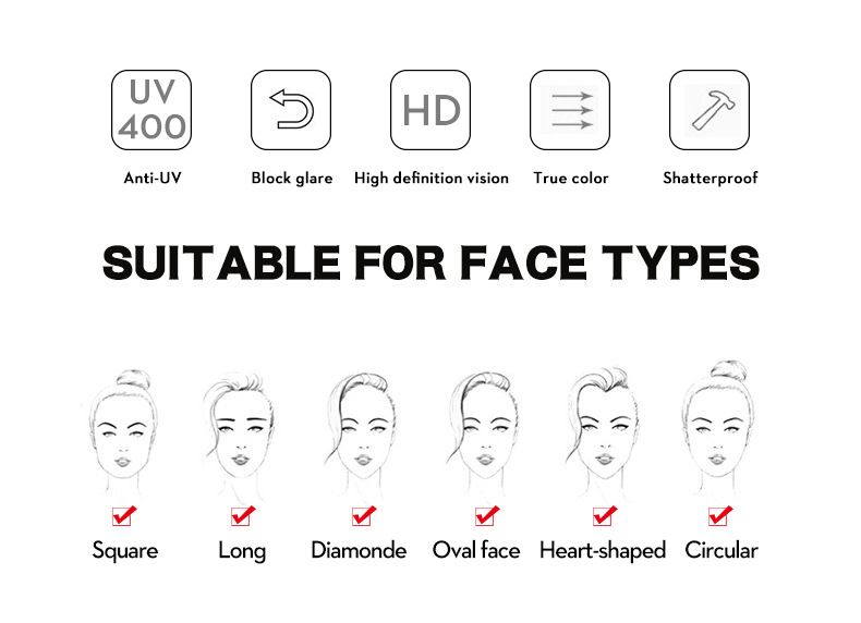 Premium Fashion Men's and Women's Square Sunscreen Sunglasses