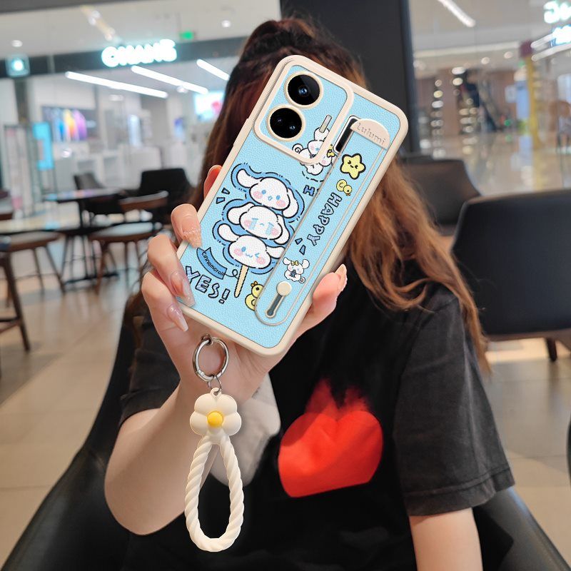 Wrist Strap Silicone Shockproof Bumper Phone Case For OPPO Realme GT Neo 5/ Realme GT3, Cute Young Fashion Protective Case