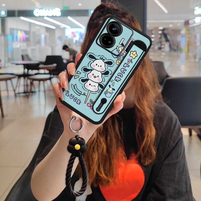 Wrist Strap Silicone Shockproof Bumper Phone Case For OPPO Realme GT Neo 5/ Realme GT3, Cute Young Fashion Protective Case