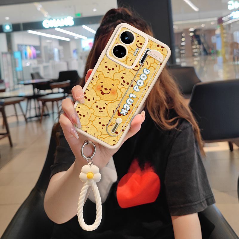 Wrist Strap Silicone Shockproof Bumper Phone Case For OPPO Realme GT Neo 5/ Realme GT3, Cute Young Fashion Protective Case