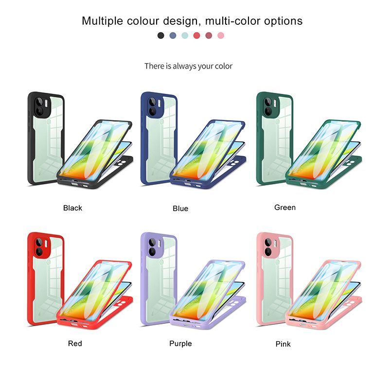360 Full Protection Case for Xiaomi Redmi A1+ Plus / Redmi A2+ Plus Cover Built-in Screen Protector