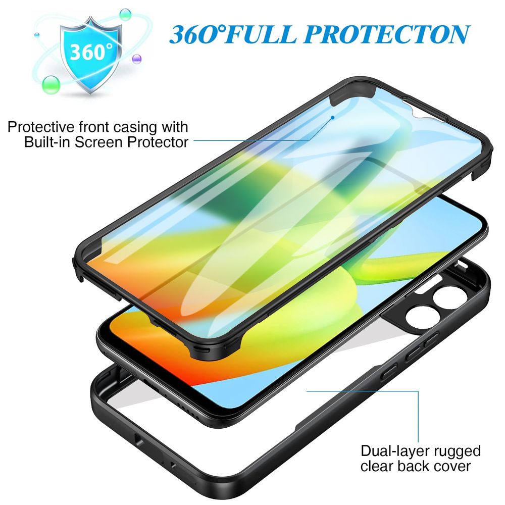 360 Full Protection Case for Xiaomi Redmi A1+ Plus / Redmi A2+ Plus Cover Built-in Screen Protector