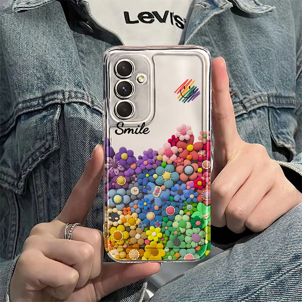 Sunflower Transparent Phone Case For Samsung Galaxy A16 A06 A55 A35 A25 A15 A05s A54 A34 A24 A14 A04s A04e A04 A05 A73 A53 A33 A23 A13 A72 A52 A32 A22 A12 A71 A51 Ultra Thin Protective Cover