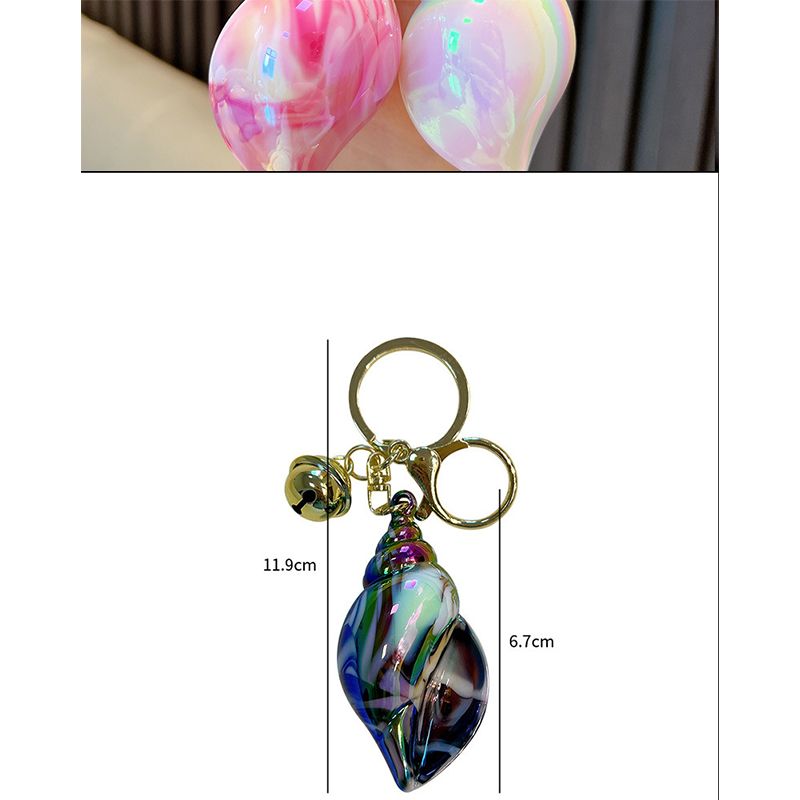 Large Conch Keychain Plating Dazzle Colour Conch Key Chain Schoolbag Pendant Colour Plating Acrylic Small Gift
