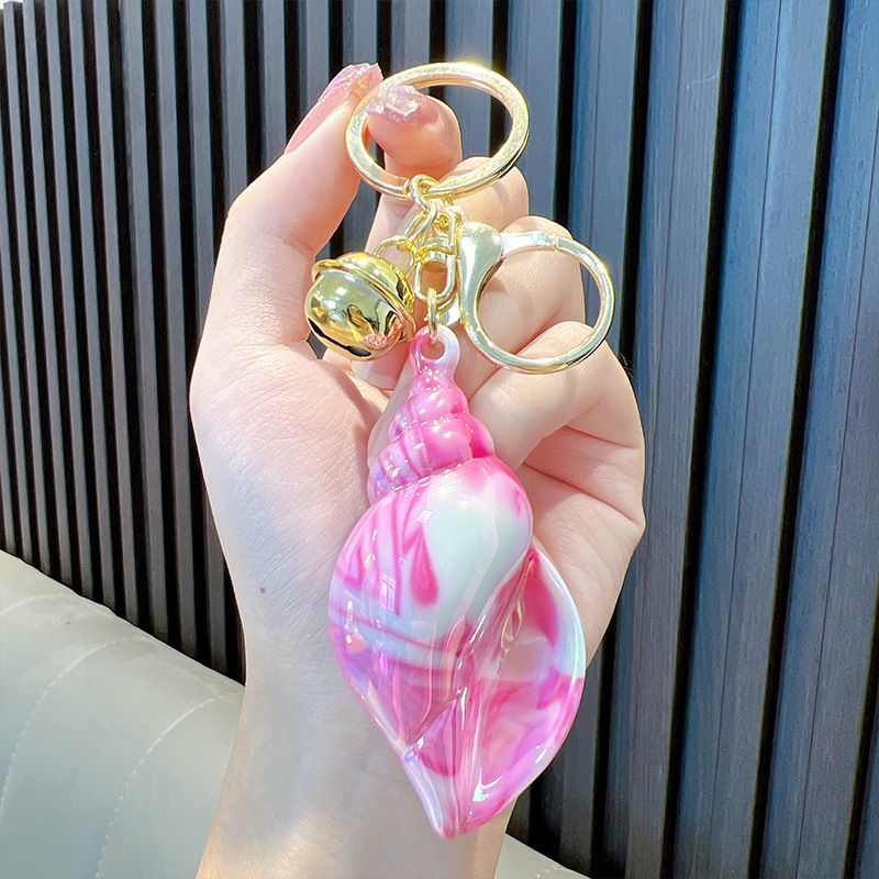 Large Conch Keychain Plating Dazzle Colour Conch Key Chain Schoolbag Pendant Colour Plating Acrylic Small Gift