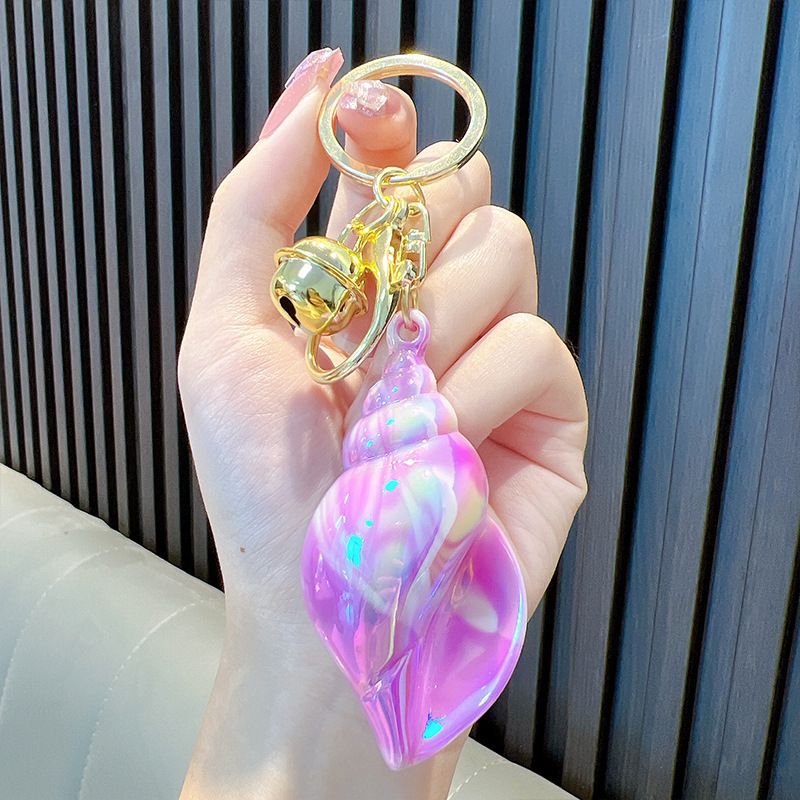 Large Conch Keychain Plating Dazzle Colour Conch Key Chain Schoolbag Pendant Colour Plating Acrylic Small Gift