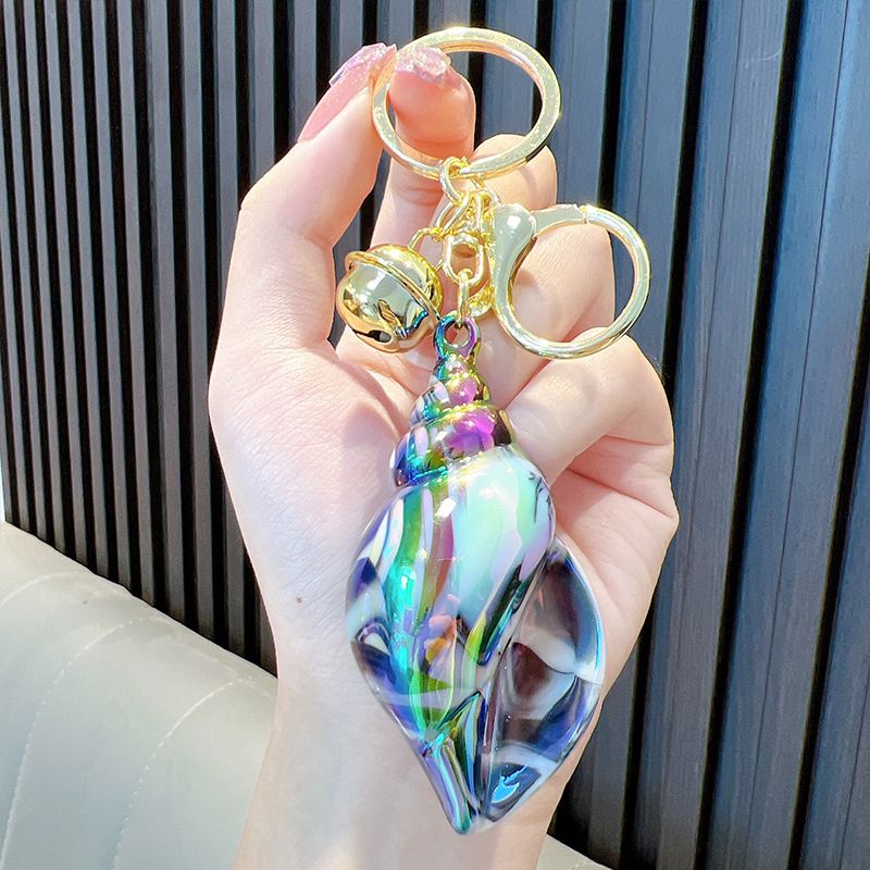 Large Conch Keychain Plating Dazzle Colour Conch Key Chain Schoolbag Pendant Colour Plating Acrylic Small Gift