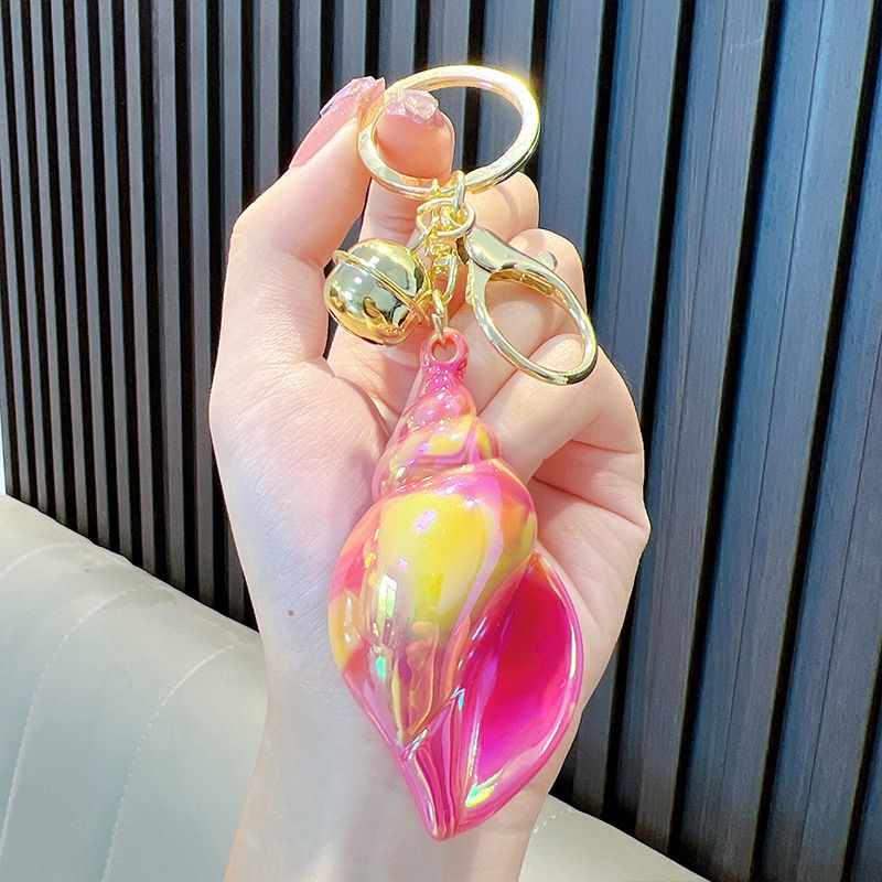 Large Conch Keychain Plating Dazzle Colour Conch Key Chain Schoolbag Pendant Colour Plating Acrylic Small Gift