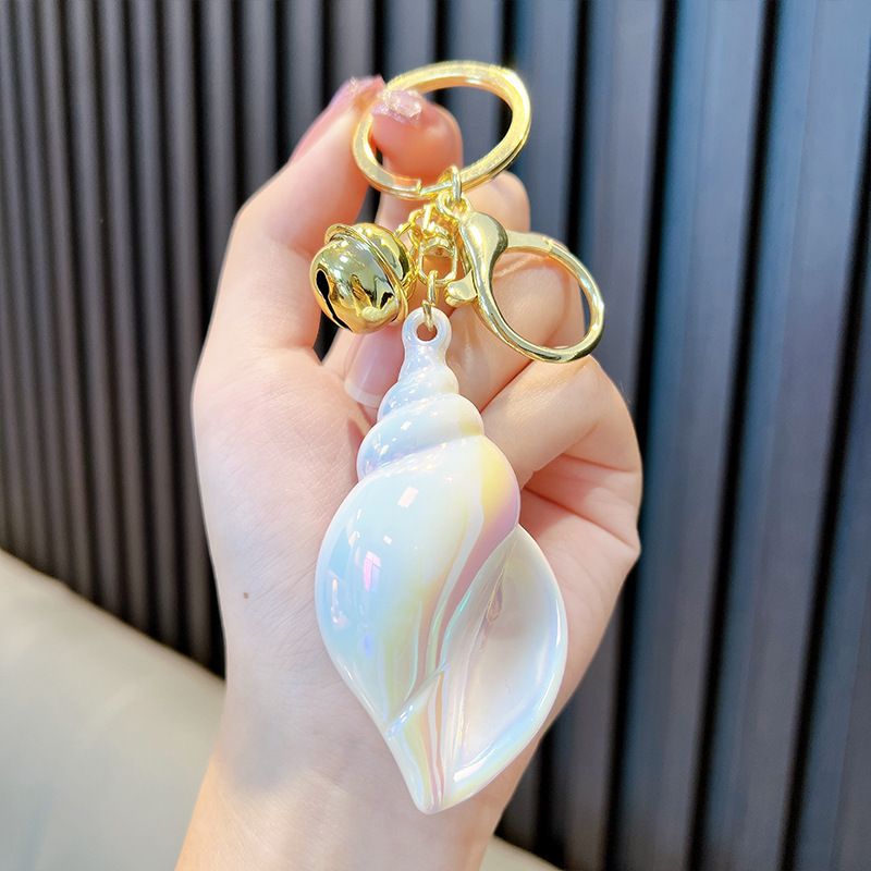 Large Conch Keychain Plating Dazzle Colour Conch Key Chain Schoolbag Pendant Colour Plating Acrylic Small Gift