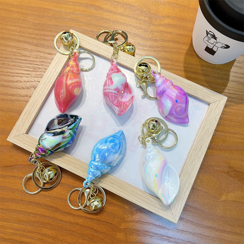 Large Conch Keychain Plating Dazzle Colour Conch Key Chain Schoolbag Pendant Colour Plating Acrylic Small Gift