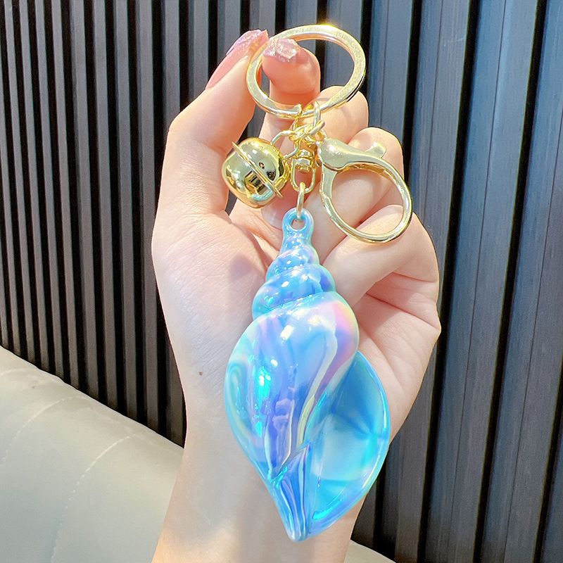 Large Conch Keychain Plating Dazzle Colour Conch Key Chain Schoolbag Pendant Colour Plating Acrylic Small Gift