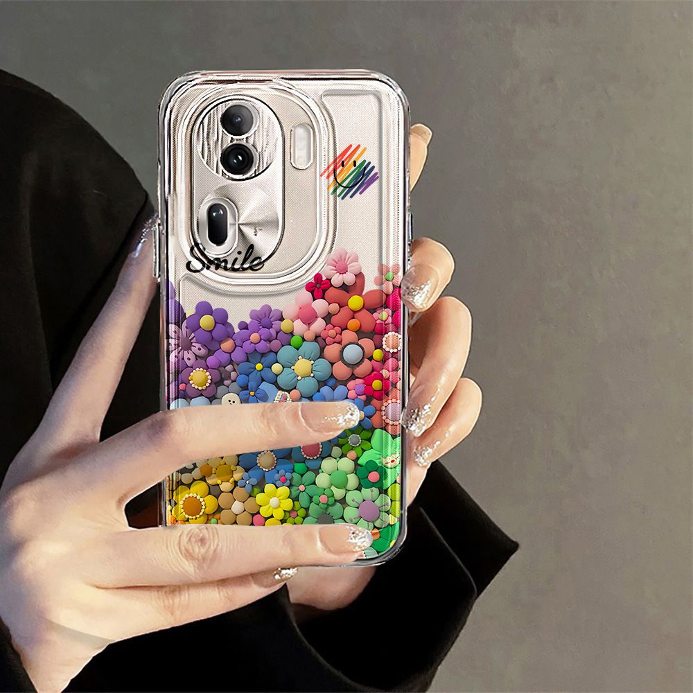 Sunflower Transparent Phone Case For OPPO Reno 11 Pro 8 Pro 8T 5G 6 5 Pro Ultra Thin Protective Cover