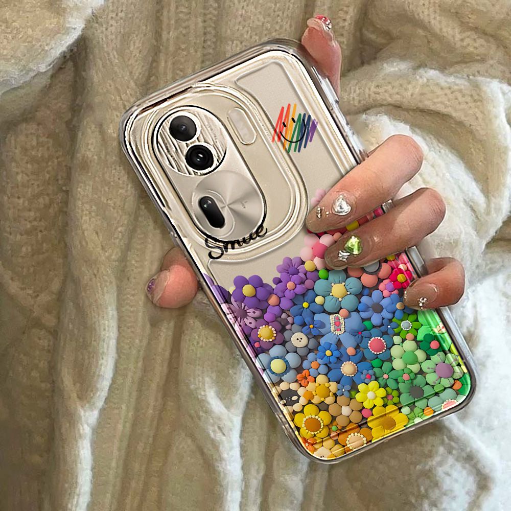 Sunflower Transparent Phone Case For OPPO Reno 11 Pro 8 Pro 8T 5G 6 5 Pro Ultra Thin Protective Cover