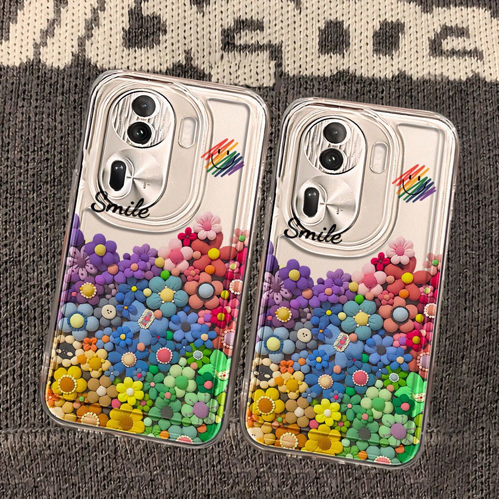 Sunflower Transparent Phone Case For OPPO Reno 11 Pro 8 Pro 8T 5G 6 5 Pro Ultra Thin Protective Cover