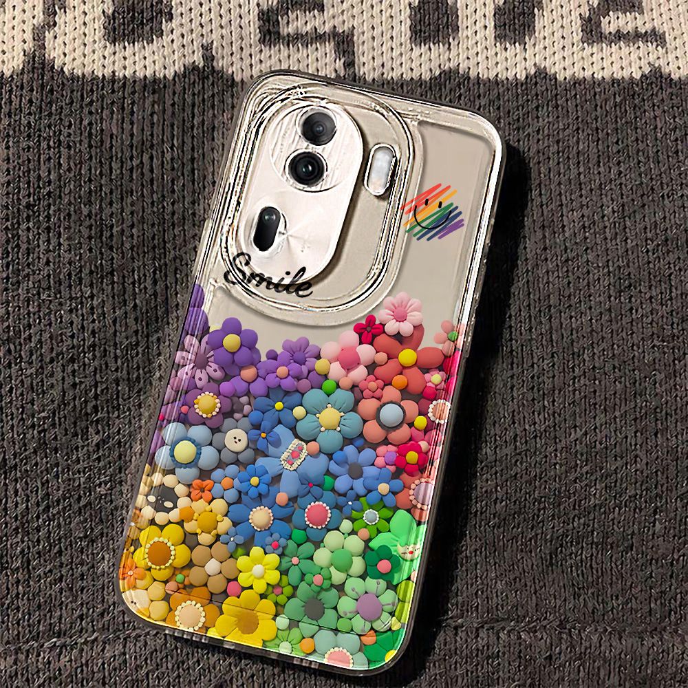 Sunflower Transparent Phone Case For OPPO Reno 11 Pro 8 Pro 8T 5G 6 5 Pro Ultra Thin Protective Cover
