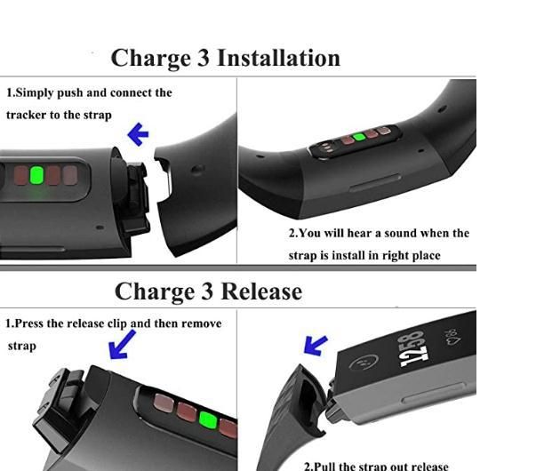 Strap for Fitbit Charge 3/Charge 4/Charge 3SE/Charge 4 SE Hole Breathable Band Charge 3 SE Sport Silicone Watch Band