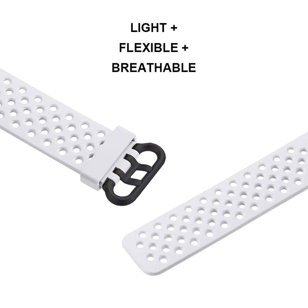 Strap for Fitbit Charge 3/Charge 4/Charge 3SE/Charge 4 SE Hole Breathable Band Charge 3 SE Sport Silicone Watch Band
