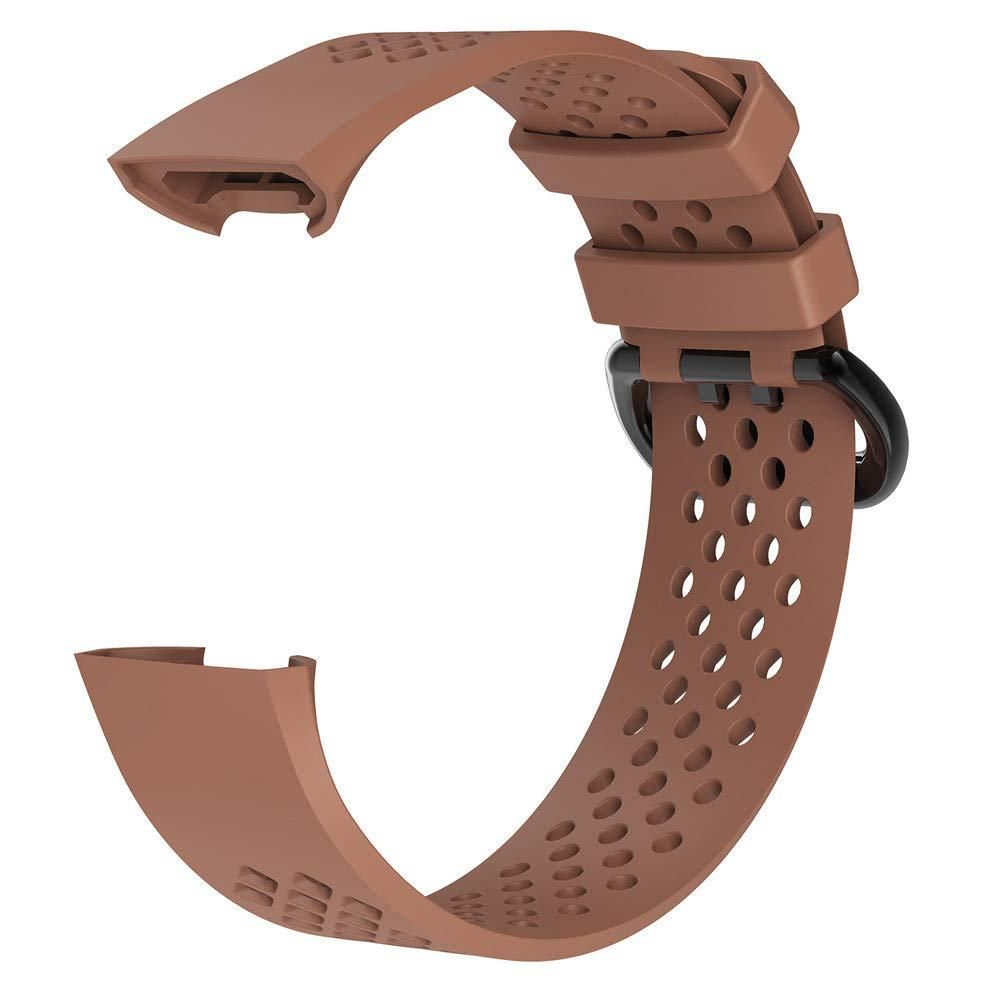 Strap for Fitbit Charge 3/Charge 4/Charge 3SE/Charge 4 SE Hole Breathable Band Charge 3 SE Sport Silicone Watch Band