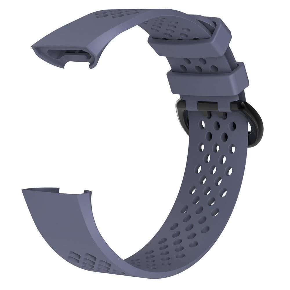 Strap for Fitbit Charge 3/Charge 4/Charge 3SE/Charge 4 SE Hole Breathable Band Charge 3 SE Sport Silicone Watch Band