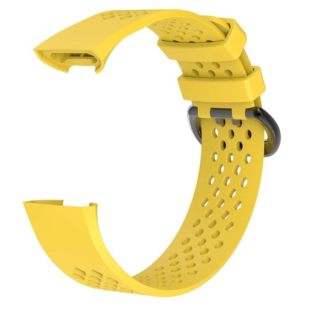Strap for Fitbit Charge 3/Charge 4/Charge 3SE/Charge 4 SE Hole Breathable Band Charge 3 SE Sport Silicone Watch Band