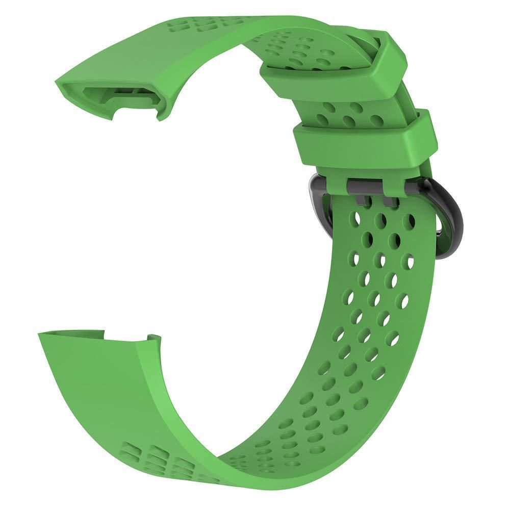 Strap for Fitbit Charge 3/Charge 4/Charge 3SE/Charge 4 SE Hole Breathable Band Charge 3 SE Sport Silicone Watch Band