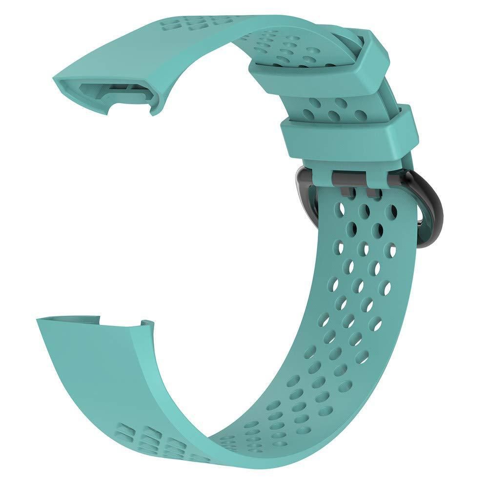 Strap for Fitbit Charge 3/Charge 4/Charge 3SE/Charge 4 SE Hole Breathable Band Charge 3 SE Sport Silicone Watch Band