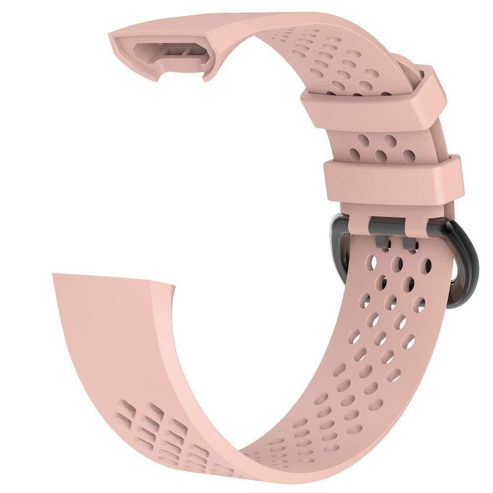 Strap for Fitbit Charge 3/Charge 4/Charge 3SE/Charge 4 SE Hole Breathable Band Charge 3 SE Sport Silicone Watch Band