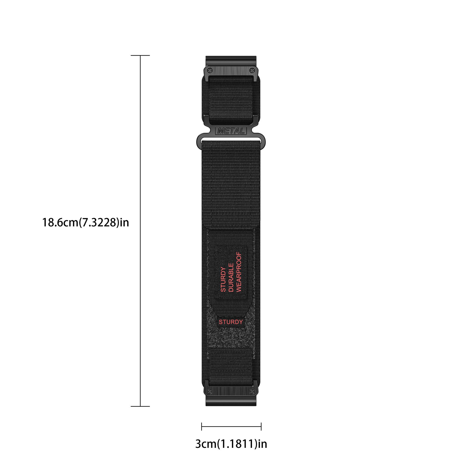 226mm 22mm Nylon Strap for Garmin Fenix 7X Pro 6X 5 Two Sections Velcro Strap Wrist Strap