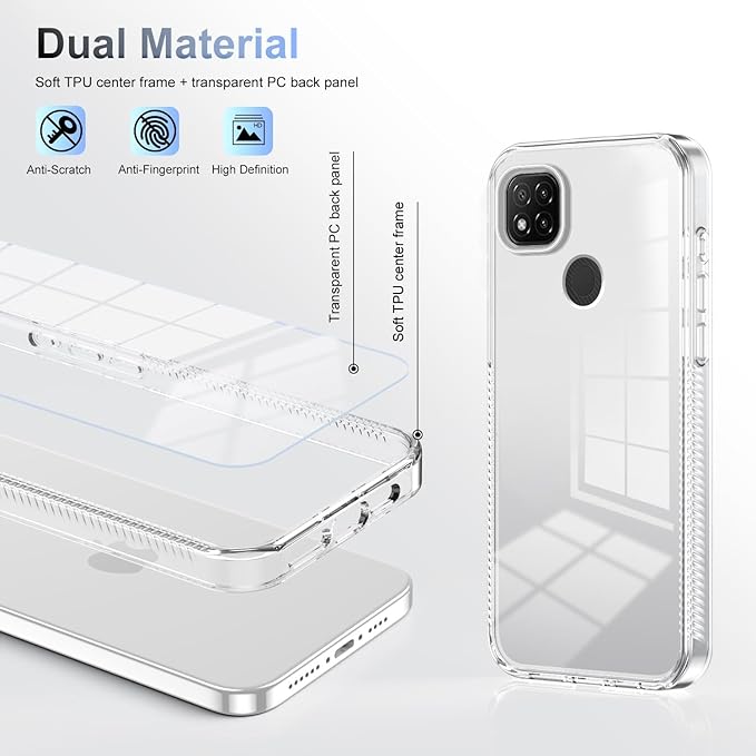 Phone Case For Xiaomi Redmi 10A/ Redmi 9C, Hard Acrylic PC, Ultra Thin Protective Back Cover, Anti-Scratch Shock Absorbing Cover Compatible with Xiaomi Redmi 9C/10A