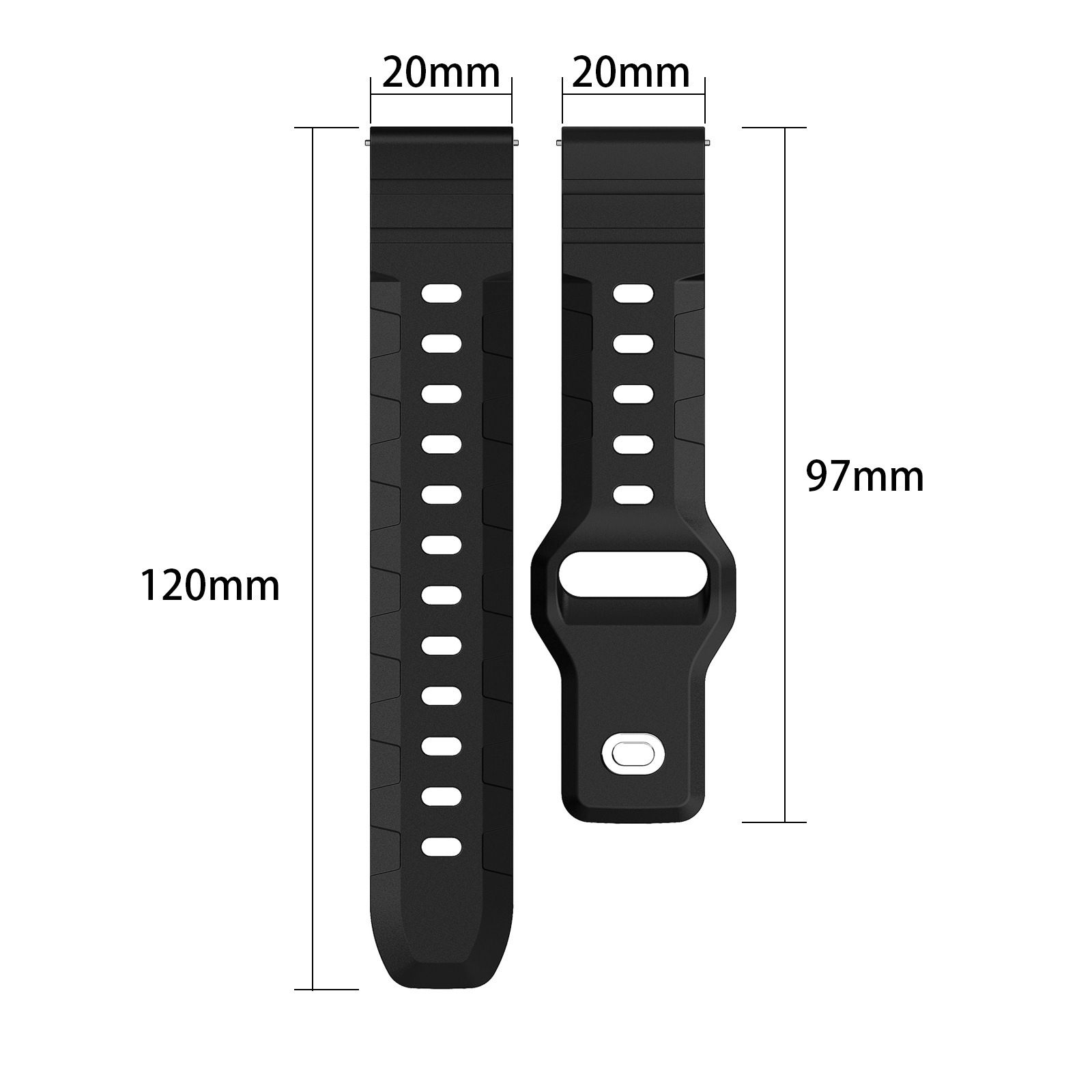 Silicone Replacement Wristband for Samsung Galaxy Watch Active2 / Huawei Watch GT4 / Garmin 245 646 Series (20MM/22MM) Strap