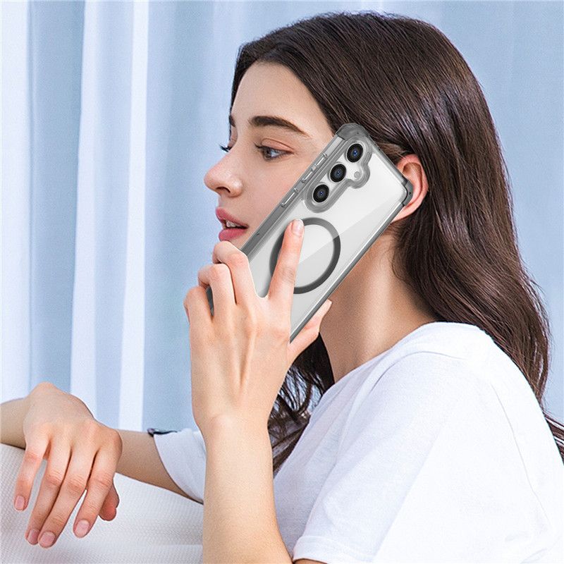 Transparent Magnetic Phone Case for Samsung Galaxy S24 S23 Note 20 Ultra S23 FE S24 S23 Plus