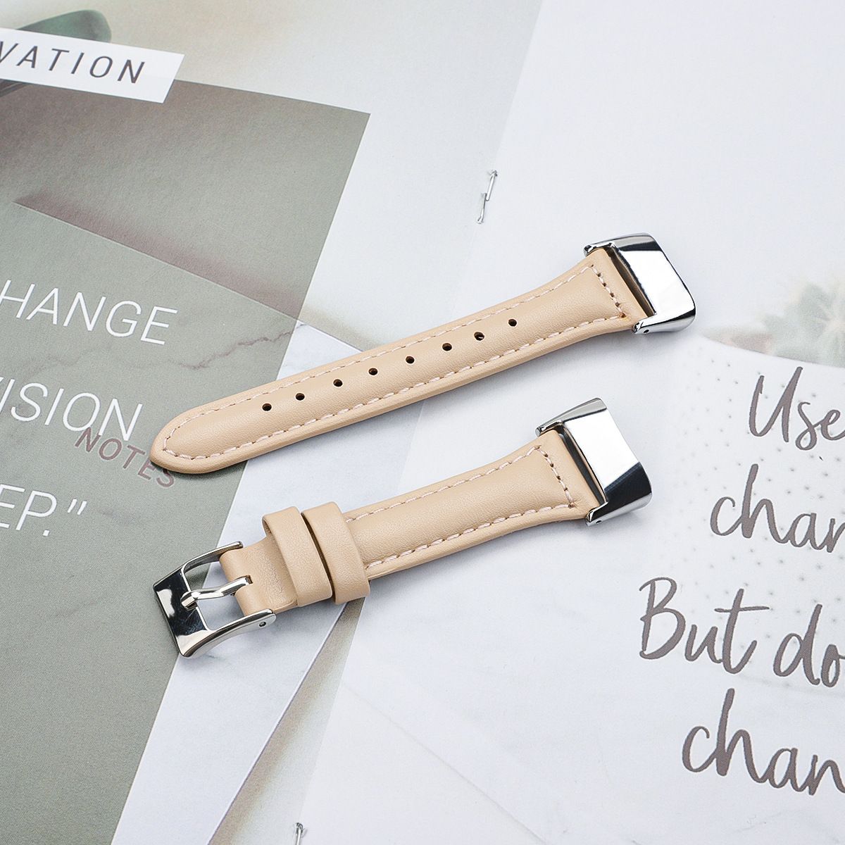 Head Layer Cowhide Shrunken Leather Band for Fitbit Charge 5