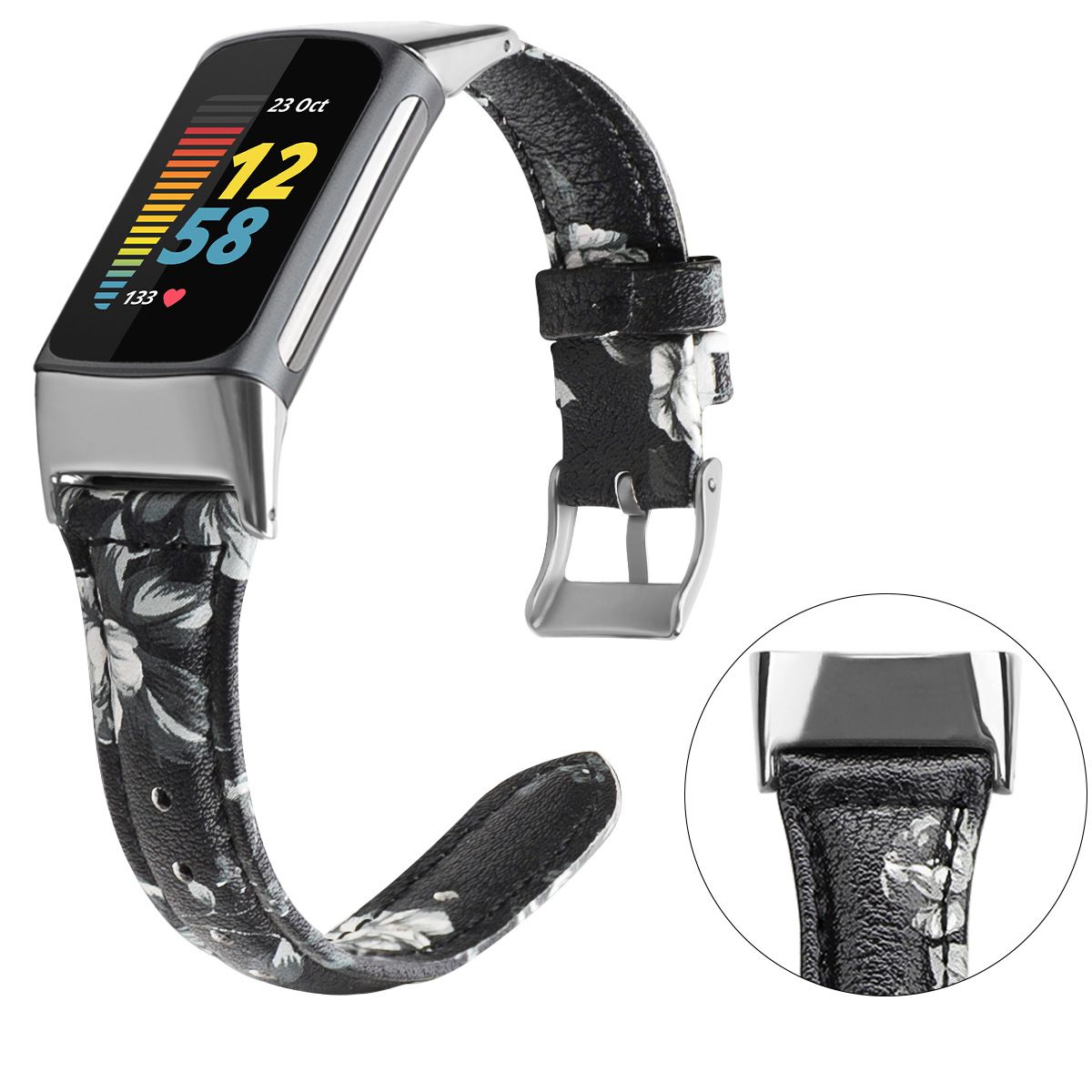 Head Layer Cowhide Shrunken Leather Band for Fitbit Charge 5