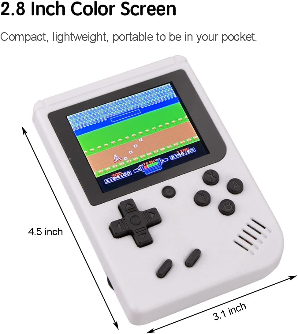 Handheld Game Retro Mini Video Game, Handheld Game Console with 400 Classic FC Games 2.8 inch Colour Screen, Boys Girls Adults Birthday