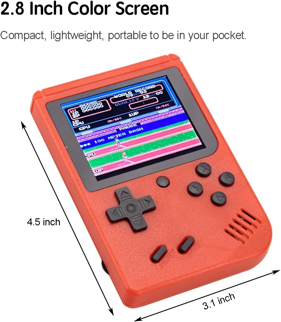 Handheld Game Retro Mini Video Game, Handheld Game Console with 400 Classic FC Games 2.8 inch Colour Screen, Boys Girls Adults Birthday