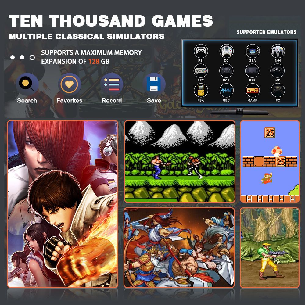 Pocket TV Game Console HD Home Arcade PSP Wireless Handle 3D Game Toys