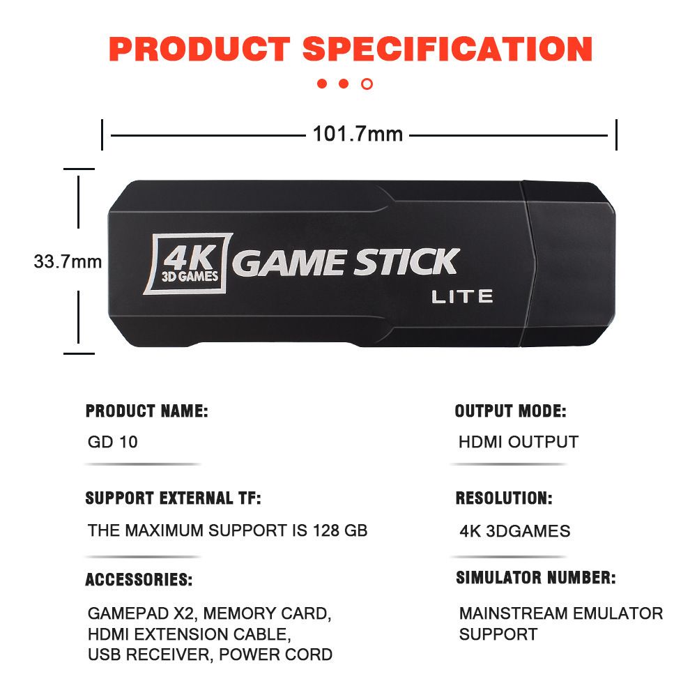 Pocket TV Game Console HD Home Arcade PSP Wireless Handle 3D Game Toys