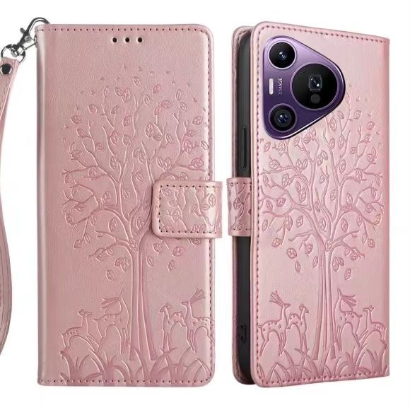 Wallet Leather Cover For Huawei Pura 70 Pro/ Pura 70 Pro+ , Magnetic Closure with Hand Strap