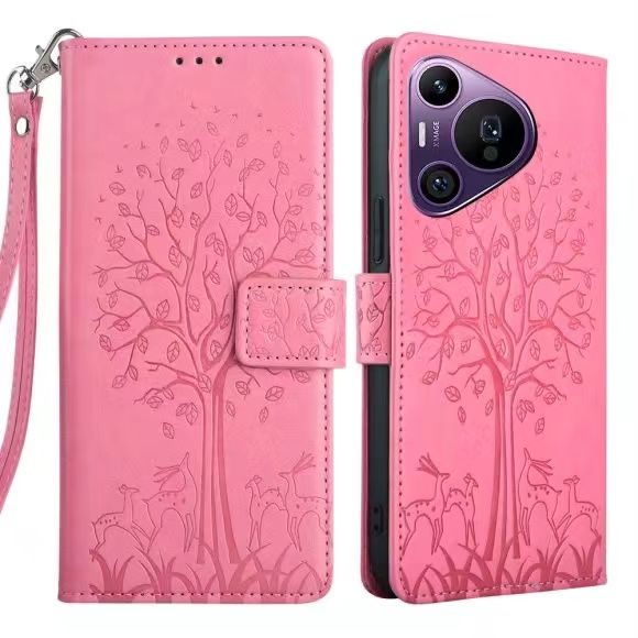 Wallet Leather Cover For Huawei Pura 70 Pro/ Pura 70 Pro+ , Magnetic Closure with Hand Strap