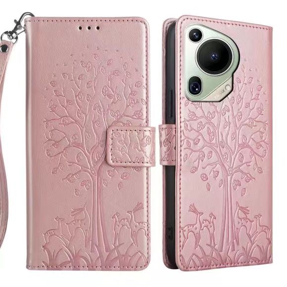 Wallet Leather Cover For Huawei Pura 70 Ultra , Magnetic Closure with Hand Strap