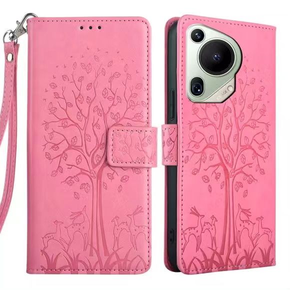 Wallet Leather Cover For Huawei Pura 70 Ultra , Magnetic Closure with Hand Strap