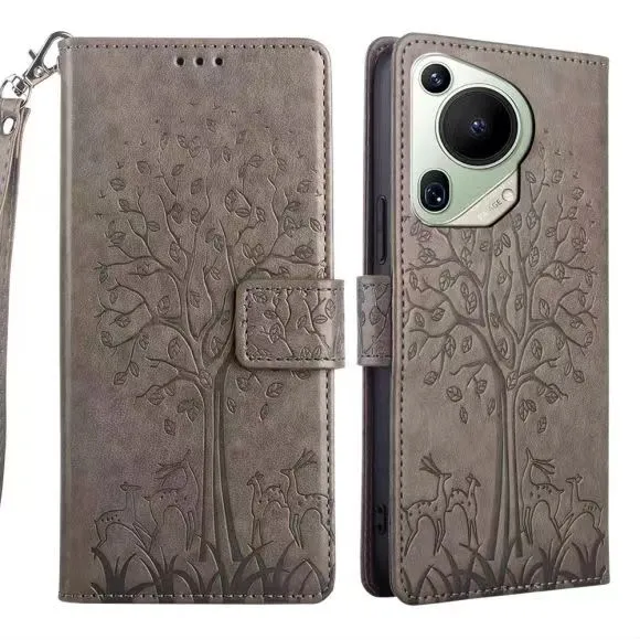 Wallet Leather Cover For Huawei Pura 70 Ultra , Magnetic Closure with Hand Strap