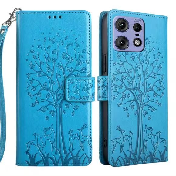 Wallet Leather Cover For Motorola Edge 50 Pro 5G, Magnetic Closure with Hand Strap