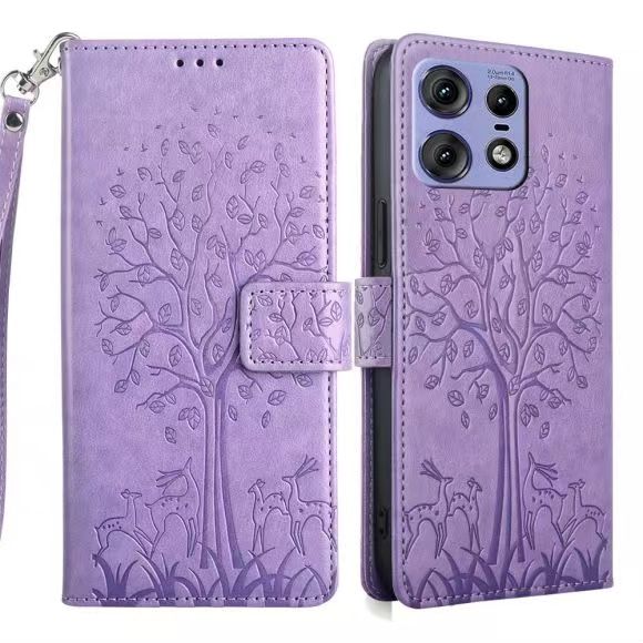 Wallet Leather Cover For Motorola Edge 50 Pro 5G, Magnetic Closure with Hand Strap