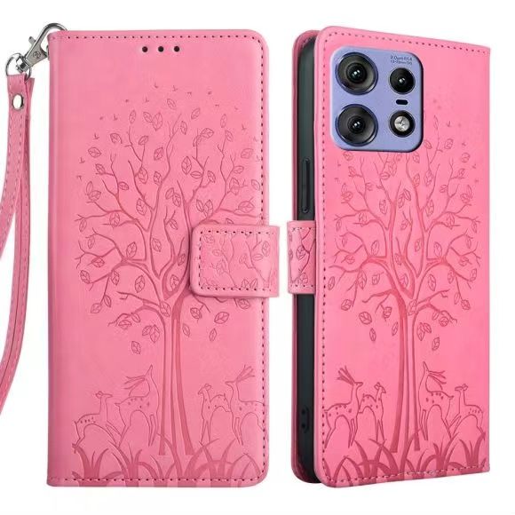 Wallet Leather Cover For Motorola Edge 50 Pro 5G, Magnetic Closure with Hand Strap