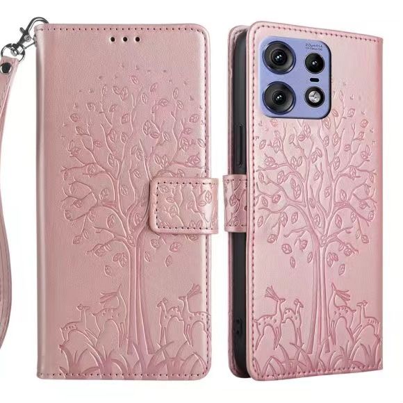 Wallet Leather Cover For Motorola Edge 50 Pro 5G, Magnetic Closure with Hand Strap