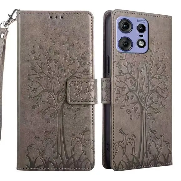 Wallet Leather Cover For Motorola Edge 50 Pro 5G, Magnetic Closure with Hand Strap
