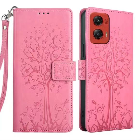 Wallet Leather Cover For Motorola Moto G Stylus 5G (2024), Magnetic Closure with Hand Strap