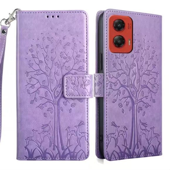 Wallet Leather Cover For Motorola Moto G Stylus 5G (2024), Magnetic Closure with Hand Strap