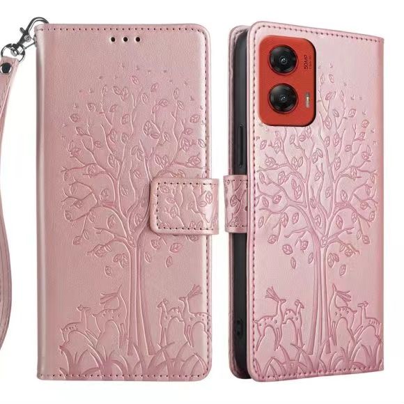 Wallet Leather Cover For Motorola Moto G Stylus 5G (2024), Magnetic Closure with Hand Strap